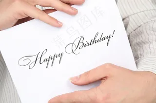 拿着生日卡的手图片