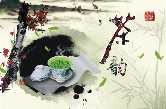 茶韵图片cdr矢量模版下载