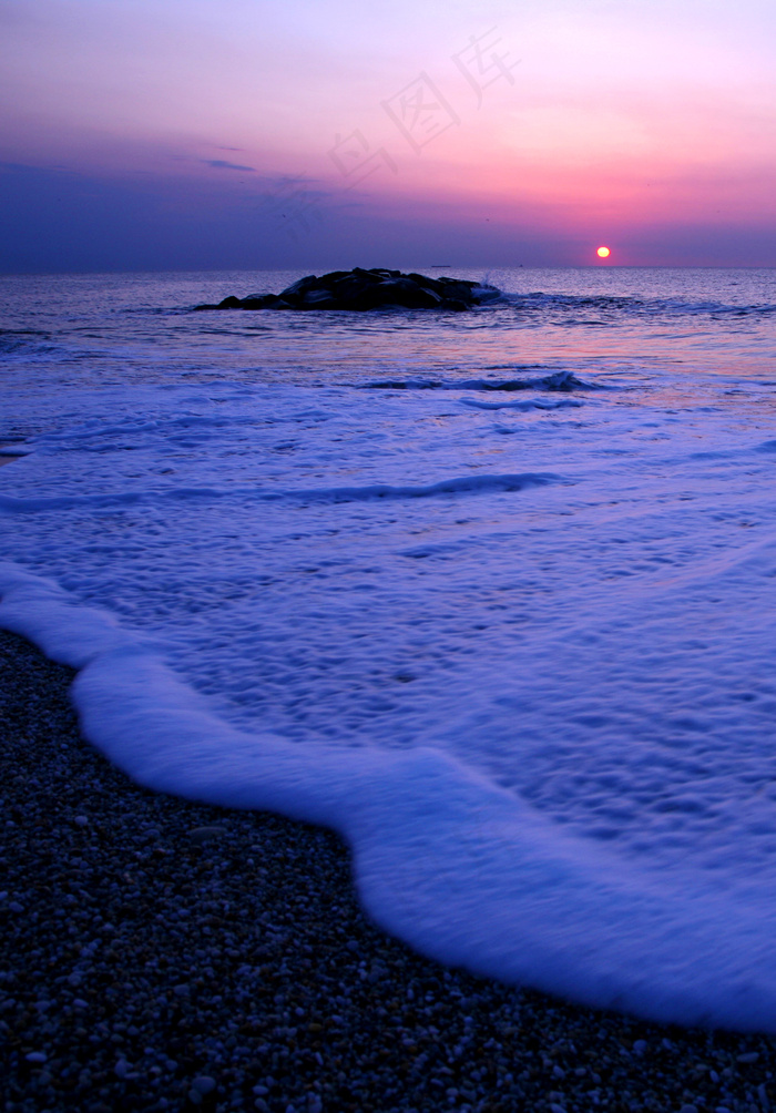 海滩落日美景图片