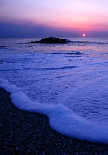 海滩落日美景图片