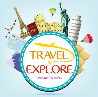 环球旅行标签设计