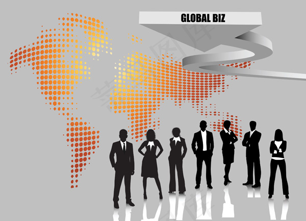 工作场所的人物剪影矢量素材