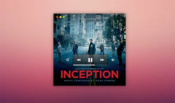 黑暗的简约音乐播放器PSD