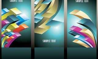 绚丽的立体方块背景矢量素材