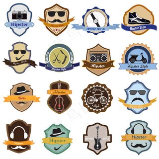 可爱拟人化标签矢量素材