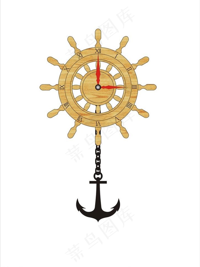 船舵挂钟图片