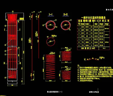 桥台基桩钢筋构造cad图纸