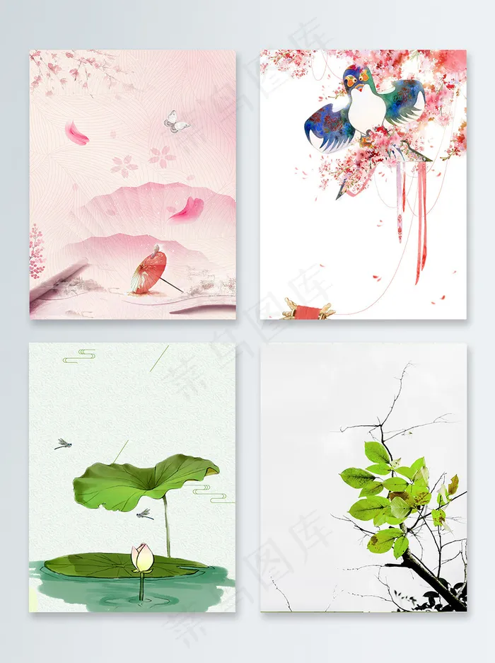 古风画大气中国风海报背景(7087X9449(DPI:300))psd模版下载