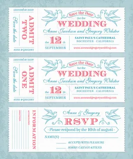 创意婚礼请柬模板矢量素材