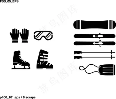 矢量剪影体育器材设备的各种元素 5...