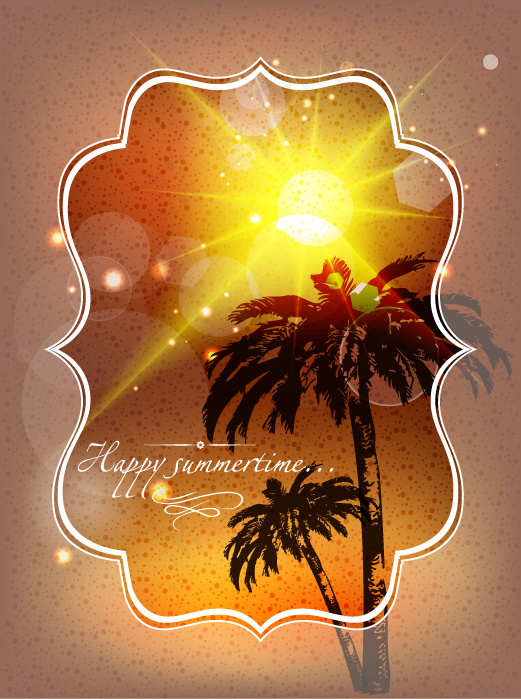 夏日海滩主题素材11-矢量素材