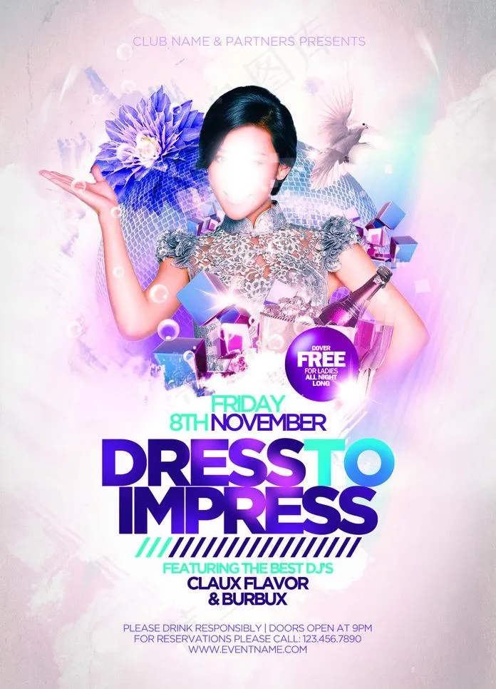 酒吧海报图片psd模版下载