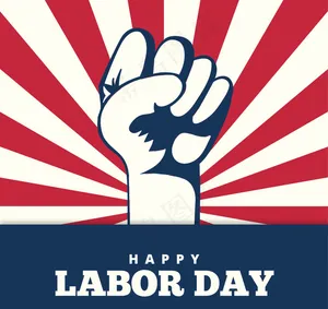 复古的劳动节背景与旭日的影响