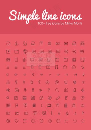 简单的线条图标PSD分层素材