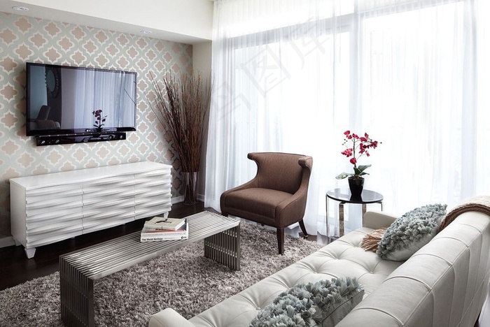 现代简约电视背景墙效果图