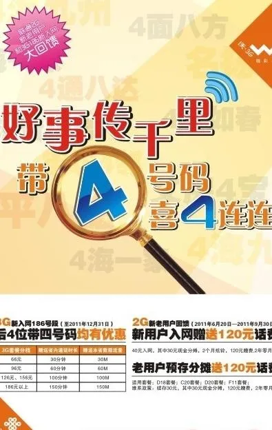 联通单页图片cdr矢量模版下载