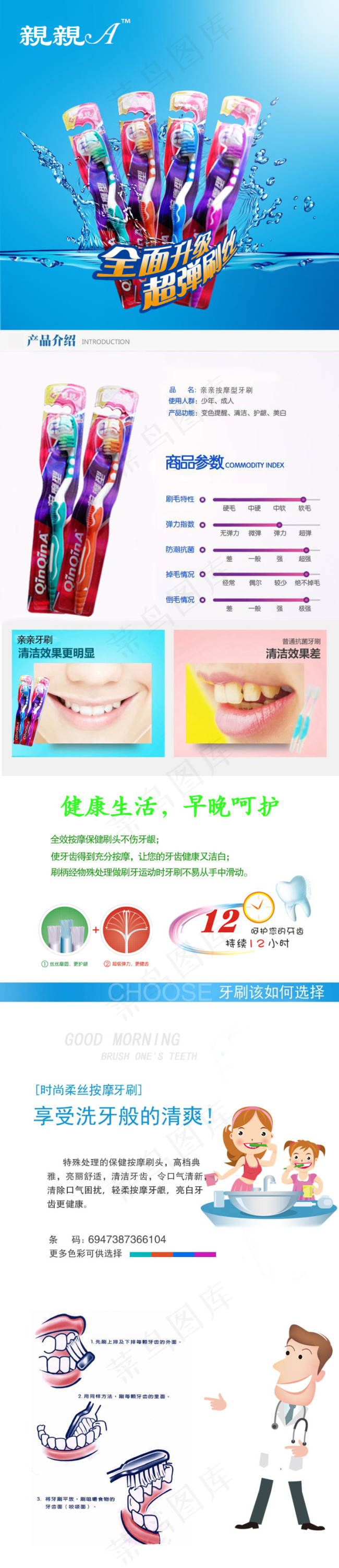 亲亲牙刷详情页psd模版下载