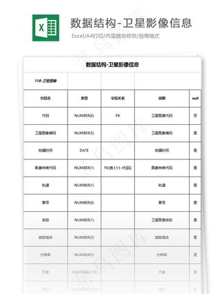 数据结构-卫星影像信息