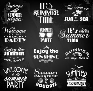 夏日假期粉笔字