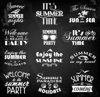 夏日假期粉笔字