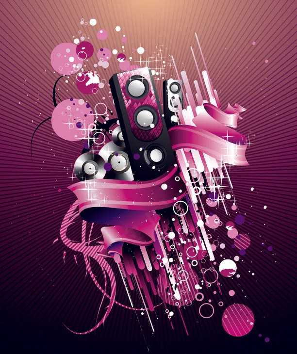 潮流音乐花纹矢量图下载eps,ai矢量模版下载