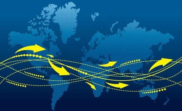 地图和动感线条背景矢量素材eps,ai矢量模版下载