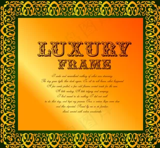 欧美华丽金边镂空边框矢量素材