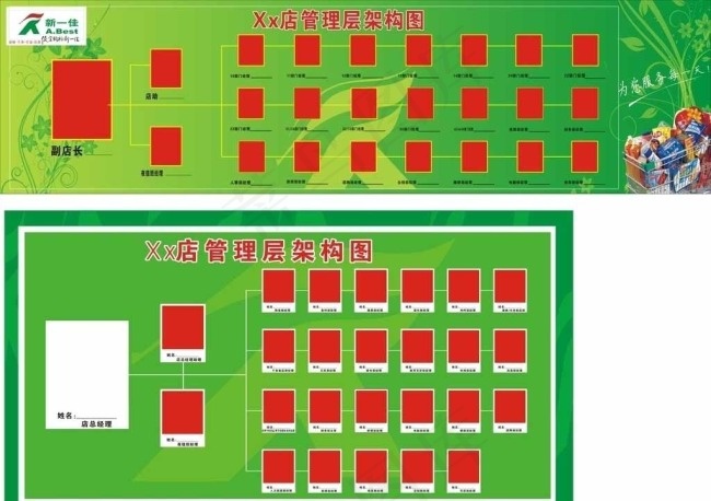 绿色色调架构图图片(210X297)cdr矢量模版下载