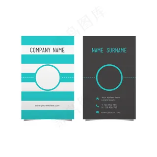 简洁大气竖版名片