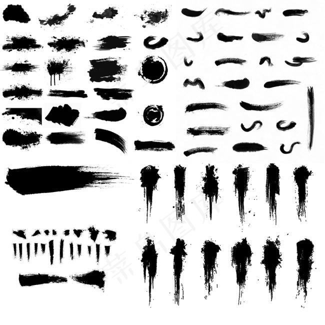 ps分层素材水墨墨迹墨滴素材图片下载