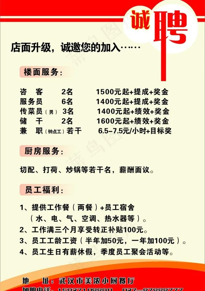 餐厅招聘图片cdr矢量模版下载