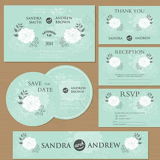 手绘花朵婚礼背景图片