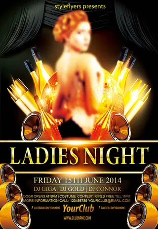 女士之夜酒吧海报