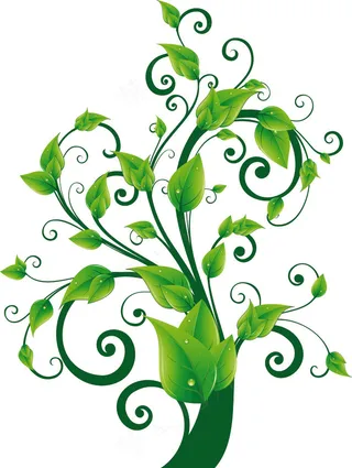 绿色叶子花纹矢量图下载