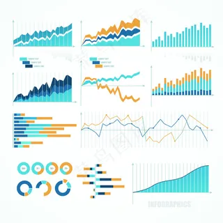 股票趋势箭头上升曲线矢量素材ppt...