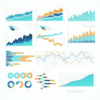 股票趋势箭头上升曲线矢量素材ppt...