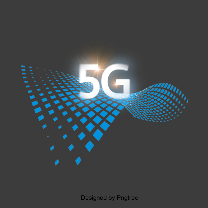 蓝色3D5G网络,免抠元素