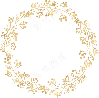 圆形金色典雅圆形边框素材png