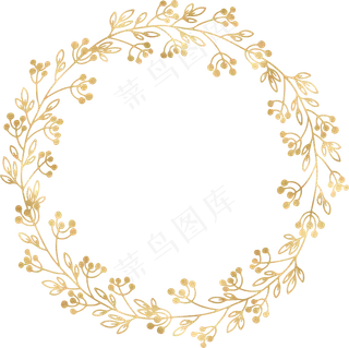 圆形金色典雅圆形边框素材png