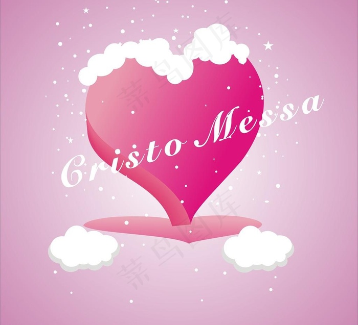 圣诞节贺卡粉色背景图片