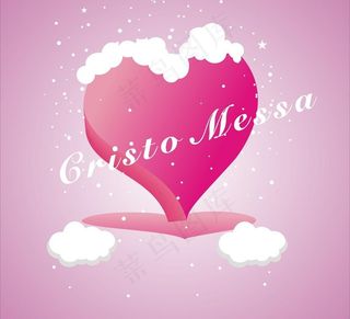 圣诞节贺卡粉色背景图片