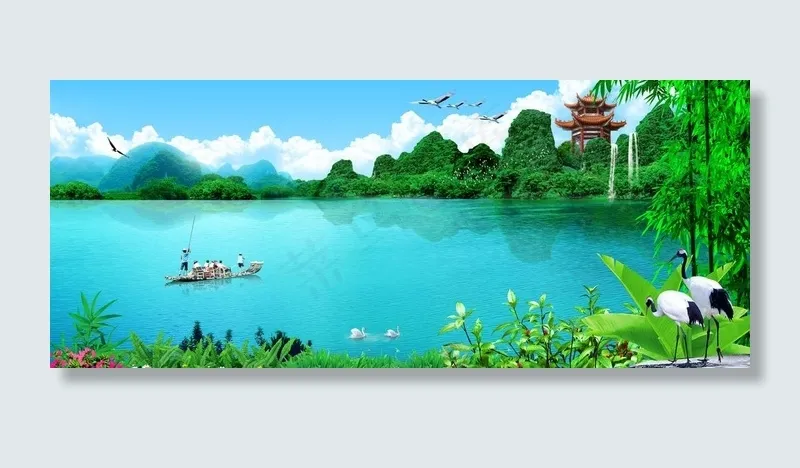 风景画图片(6857X3210(DPI:300))psd模版下载
