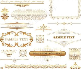 欧式花纹花边矢量素材