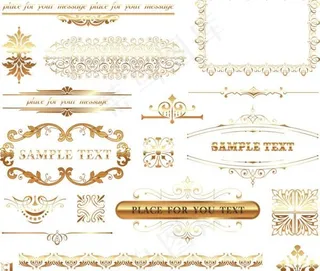 欧式花纹花边矢量素材