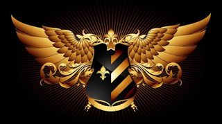 金色欧式花纹盾牌翅膀图片