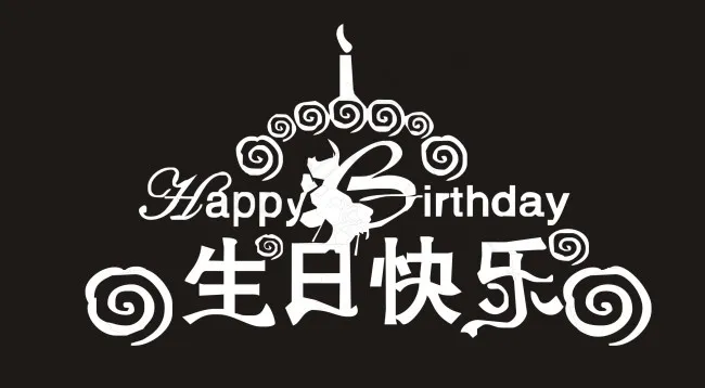 生日快乐艺术字cdr矢量模版下载