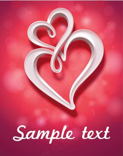 浪漫心形花纹背景矢量图(1)