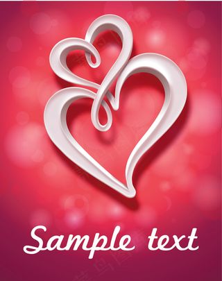 浪漫心形花纹背景矢量图(1)