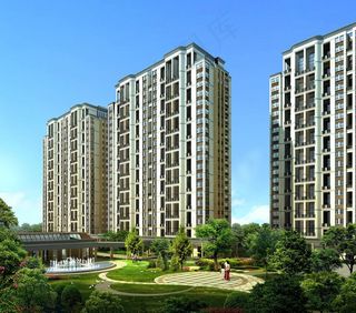 高档小区景观效果图图片