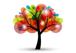 多彩创意树矢量素材二